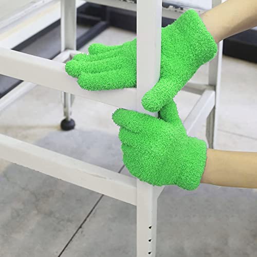 Evridwear Microfiber Plant Dusting Gloves Reusable Leaf Cleaning Glove for Houseplants,Blinds,Furniture and Small Objects - color: Green 1 Pair, size: Large/X-Large (Pack of 1)