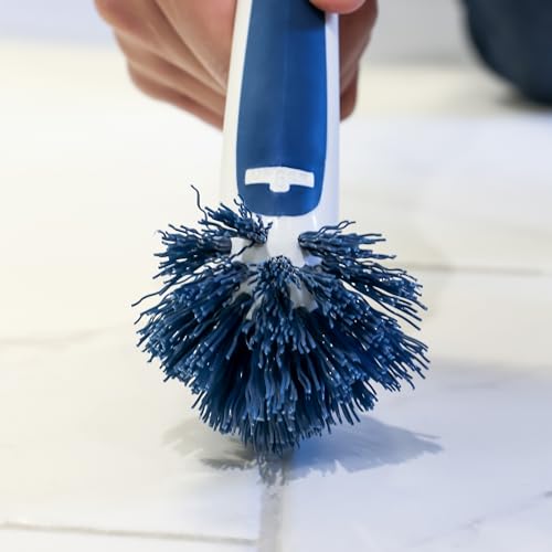 Unger 2-in-1 Grout and Corner Scrubber Brush Tool, Crevice Bathroom Cleaning Supplies for Showers, Door Tracks, Tile, and Bathtubs, Household 360-Degree Scrubbing Power - size: 1 Count, style: 2-in-1 Grout & Corner Scrubber