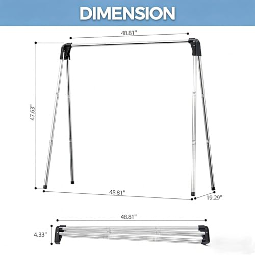 APEXCHASER 55" L Stainless Steel Clothes Drying Rack - size: 55.3 inch