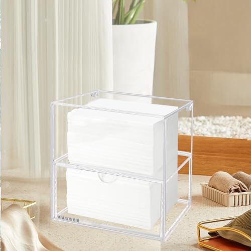 Dryer Sheet Holder Box Acrylic Laundry Sheets Container Storage Dispenser - color: Clear-2tier