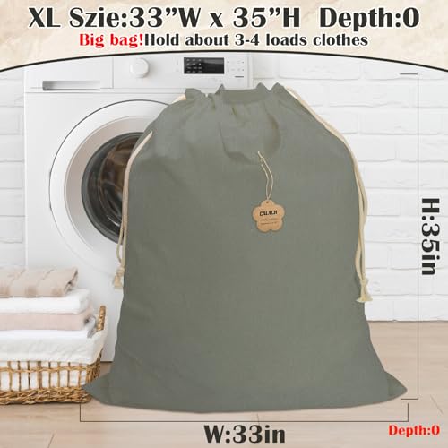 Cotton Canvas Laundry Bag 33"Wx 35"H, Extra Large Heavy Duty, XL cottonGrey - color: Cotton Gray,1pc XL, size: XL 33"W x 35"H┃1 Pack