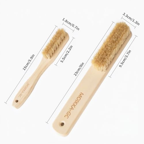 Large + Small Laundry Stain Brush Set with Soft Boar Bristles - size: Large&Small