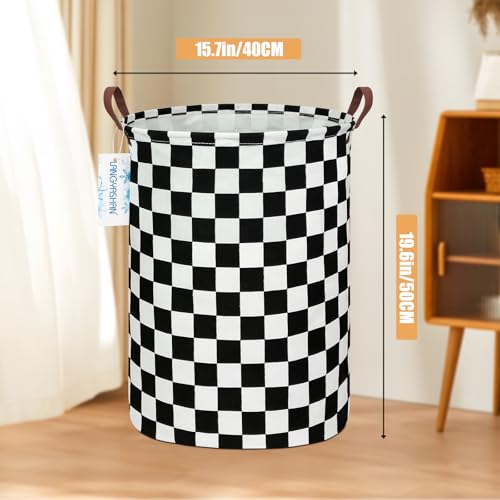 Round Laundry Basket Collapsible Boys Nursery Car Hamper Racing Flag - color: Football
