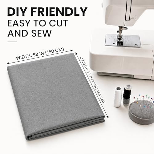 60" Wide Scorch Resistant Ironing Board Cover Fabric by the Yard (2 Yard), Insulated Thermal Heat Resistant Fabric for DIY Sewing Projects, Potholders, Oven Mitts, (Modern Gray) - color: Gray