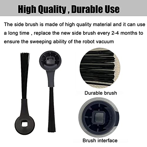 Side Brush Compatible with Shark IQ Robot AV2511AE RV1001AE(R101AE) AV2501AE RV2502AE AV911S EZ R101 RV1000 RV1012AE RV1001AE AV1010AE RV1000 AV2501S Vacuum Cleaner Brush Replacement Parts-8Pack - size: Side-Brushes