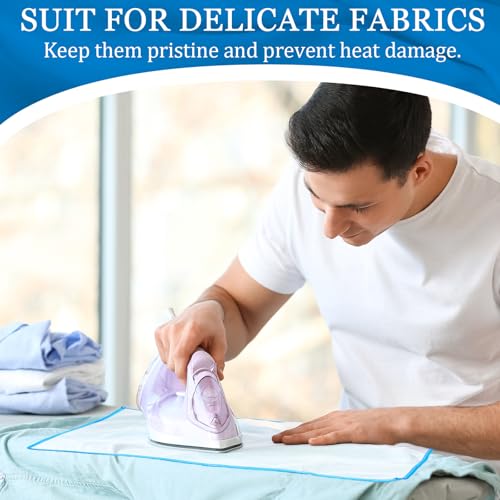 Hahafelt 5 Pcs Pressing Cloth for Ironing Heat Resistant Ironing Mesh Protector to Protective Delicate Fabrics Like Silk and Wool, 15.75 x 23.62 Inches