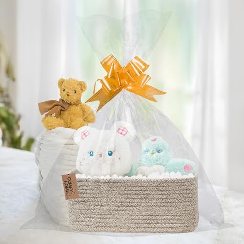 COMFY-HOMI 11.5"x7.5"x4.7" Storage Baskets for Organizing | Cotton Rope Woven Basket | Toy Storage Bin Box | Basket for Shelves, Closet Organizer Bin, Decorative Closet Shelf, 1 Pack - color: All Brown, size: 11.5"x7.5"x4.7"