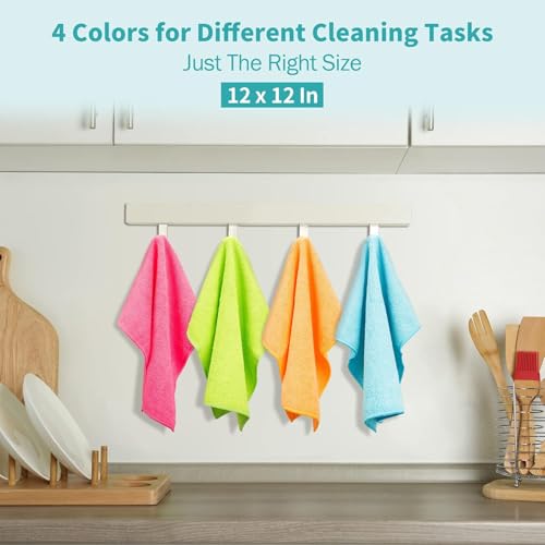 Microfiber Cleaning Cloth, 100 Pack Cleaning Rags, 12" x 12" Shop Towels, Lint Free Reusable All Purpose Microfiber Towels for Cars Kitchen House Office Automotive - color: Multicolor, size: 100 Pack