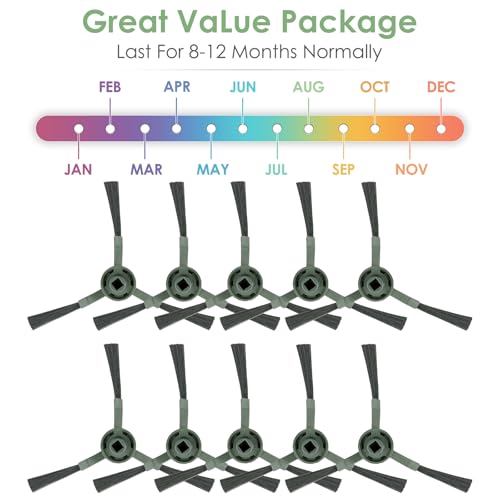 (10 Pack) Replacement Side Brush Compatible With iRobot Roomba Combo Essential Robot Vacuum and Mop Y0140, Robotic Vacuum Cleaner Side Brushes, Premium Nylon Side Brush Kit 10 Pieces