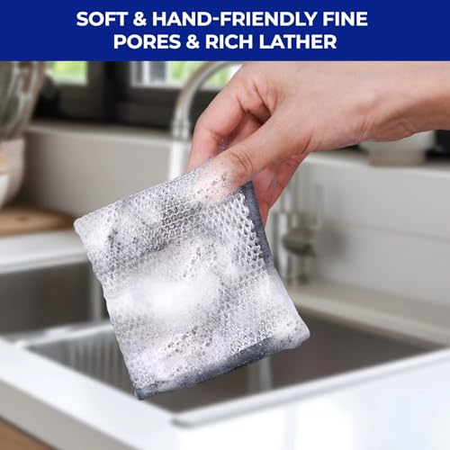 Wangjinpeng 12PK 3-Layer Non-Scratch Wire Dishcloths, 7.87 x 7.87 in - color: 12pcs Triple Layer Silver, size: 7.87x7.87-12pcs