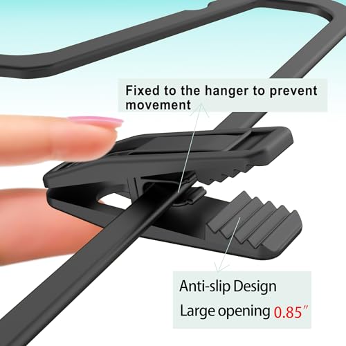 TOFIIGREM Hanger Clips Perfect for Velvet Hangers (Black, 20 PCS), Non-Slip Plastic Clips Pant Skirt Hanger Clips for Black Flocking Hangers - color: Black, size: 20pc