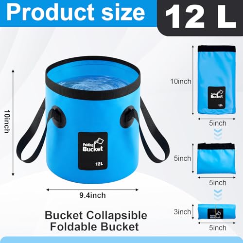 3 Gallon 3 Pack Collapsible Bucket,Multicolor - color: Multicolor, size: 3 Gallon
