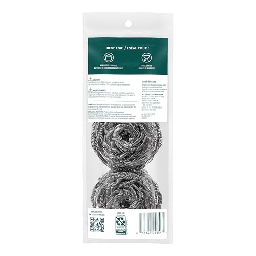 Scotch-Brite Stainless Steel Scrubbers, 3 Pack - size: 3 Scrubbers