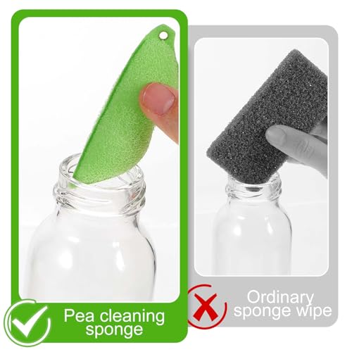 3pcs Beans Bottle Cleaner Sponge, Magic Beans Shaped Bottle Cleaning