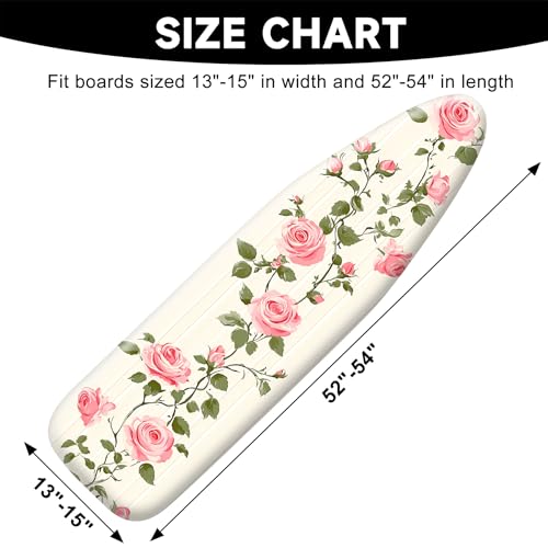 Ironing Board Cover 15"x54",Standard Ironing Board Replacement Cover,Easy Fit - color: Light Beige, size: 15"x54"