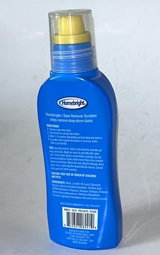 Homebright Stain Remover Scrubber, Gel Formula with Built-in Brush, Set-in Stain Scrubber
