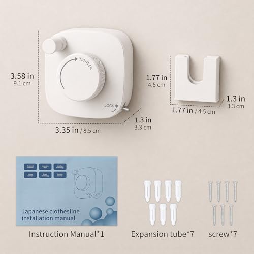 Retractable Clothesline Indoor/Outdoor, Portable Non-Sagging Wall Mounted Clothesline, Heavy Duty Stainless Steel Drying Laundry Line for Bathroom, Balconies, Apartment, Clothes Line - color: White