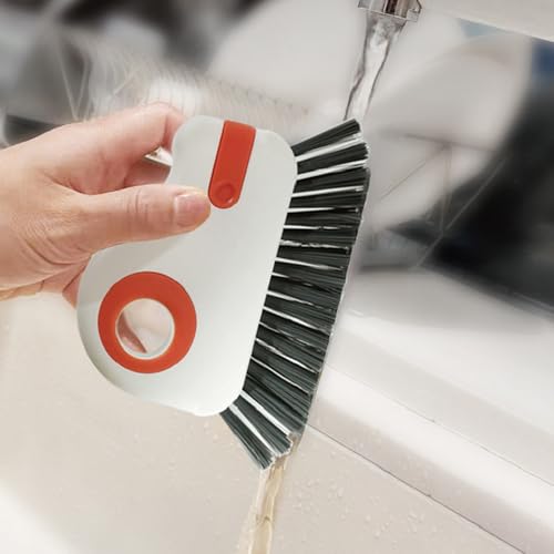 2 Pcs 2 in 1 Window Track Cleaner Tool,Crevice Cleaning Brush with Hidden Scraper, Efficient Window Sill Cleaner Tool,Sliding Door Track Cleane for Glass Door Grooves, Home Kitchen Bathroom Cleaning