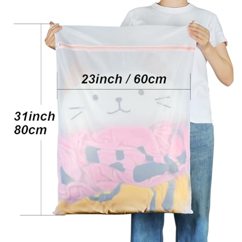 Tenn Well 2Pk 31x23" Delicates Bag Fine Mesh Oversize for Washing - color: White, size: L (31"x23")