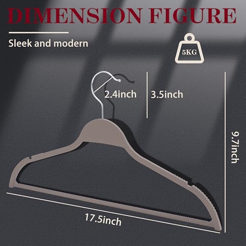 Grey Plastic Thin Hangers, 28 Pack Upgraded Rubberized Non Slip, Durable Slim Clothing Hangers, 17.7 Inches Wide for Adults - color: Gray, size: 28 Pack