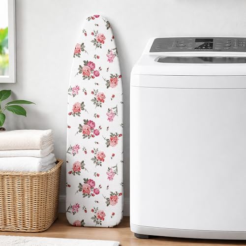 Ironing Board Covers and Pad 54x15 Scorch and Stain Resistant Ironing Pad - color: Red Flowers