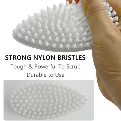 GKETN Small Scrub Brush with Stiff Nylon Bristles Heavy Duty Cleaning Brush - color: White