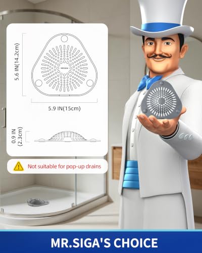 MR.SIGA Shower Drain Hair Catcher, Bathroom Sink Drain Strainer, 3 Pack