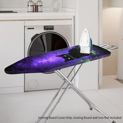 Black Cat Ironing Board Cover and Pad Elastic Edge for Standard Size Iron Board Cover Stain Resistant Easy Installation Ironing Boards Covers - color: Black Cat5