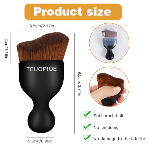 Car Detailing Brush for Interior Dusting and Air Vents,Bronze - color: Bronze
