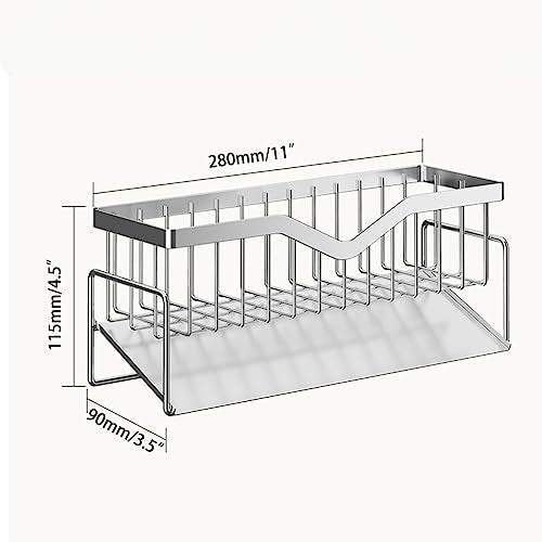 Sponge Holder for Kitchen Sink, Quick Draining, SUS 304 Stainless Steel Sponge Organizer, Basket for Cleaning and Scrub Tool, Kitchen Sink Brush Caddy Holder,Large Size and Capacity - size: Large size