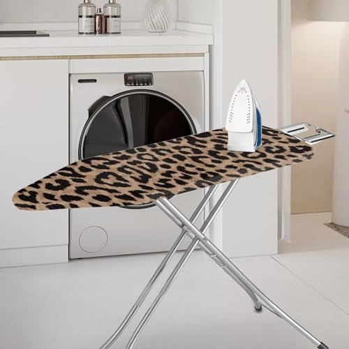 Brown Leopard Print Ironing Board Cover and Pad Soft Cover with Padding Heat-Reflective Scorch Resistant Anti-dust Home Decorations - color: Brown Leopard Print