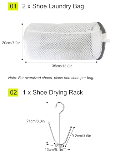 Shoe Washing Machine Bag,3 Pack Laundry Shoe Bag for Washer and Dryer,Mesh Laundry Bags with Zipper for Sneakers,Trainers,Socks,Bras,Delicates,and Toys