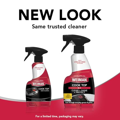 Weiman Daily Cooktop Cleaner & Degreaser, 2 Pack with Microfiber Cloth