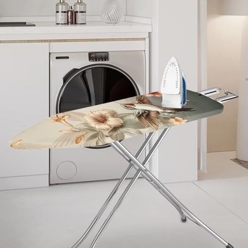 Vintage Hummingbird Floral Ironing Board Cover Heat Reflective Anti-dust, Soft Fabric Cover Scorch Resistant Home Iron Decorations - color: Vintage Hummingbird Floral