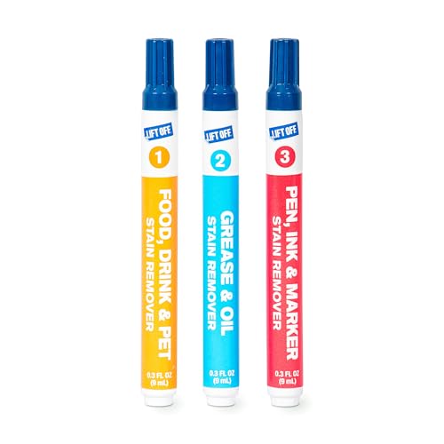 Lift Off 42103 Stain Removal Pens, Targeted Stain Remover for Clothes, Fabric, and Upholstery, Removes Food, Grease, Oil, Ink, and Pet Stains, Portable On-the-Go Cleaning Pens
