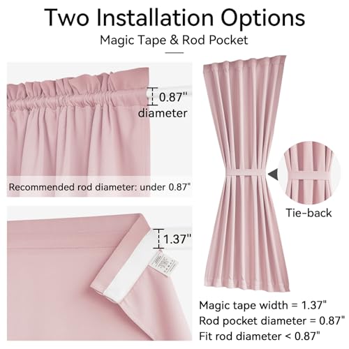 Vatge Sidelight Curtains for Front Door, Sidelight Curtains for Narrow Door Window, 1 Panel, W12 x L72, Baby Pink - color: Baby Pink, size: 12"W x 72"L (Pack of 1)