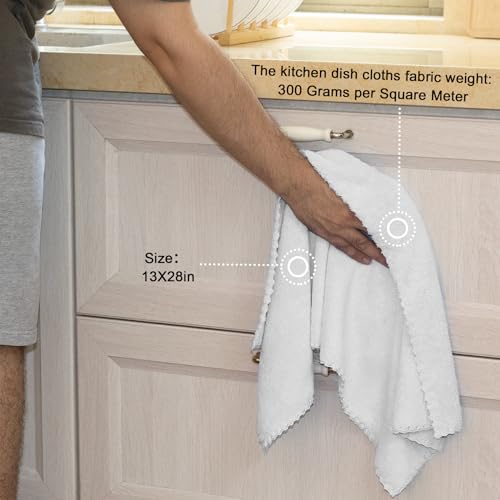 kimteny 8 Pack Microfiber Kitchen Dish Towels for Washing Dishes, White - color: White, size: 13x28 - 8 Pack