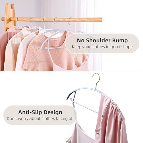 MOPALL Clothes Hangers Non Slip Rubber Coating Metal Hanger, 20 Pack, Gray - color: Gray