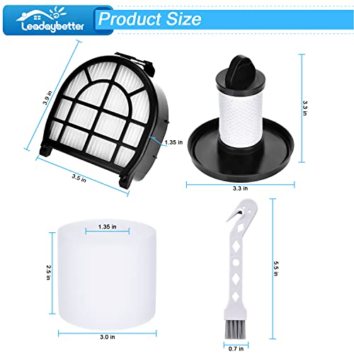 Leadaybetter Filter Replacement for Shark LZ600 LZ601 LZ602 LZ602C APEX UpLight Lift-Away DuoClean Vacuum Cleaner, 2 Post HEPA & 2 Pre Motor Filters 4 Foam Filters, Part # XHFFC600 & XFFLZ600