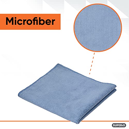 Superio Microfiber Cleaning Cloth for Cars, Kitchen Cleaning Rags for Housekeeping, 16" Micro Fiber Towels for House, Bathroom Absorbent All-Purpose Streak-Free lint-Free Wash Cloths (3 Blue) - color: Blue