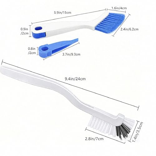 Bestac Cleaning Brushes, for Sink, Bathroom & Kitchen Corners - Compact Design with Ergonomic Handle for Grout and Window Track Cleaning. (2)