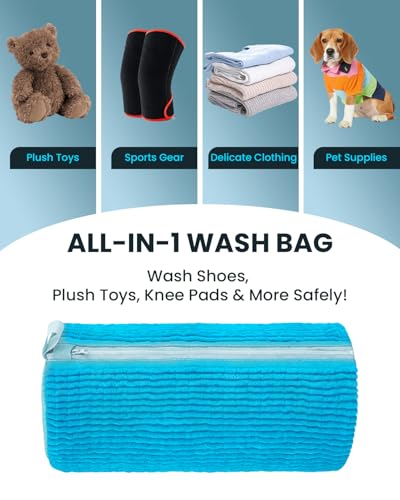 Shoe Washing Machine Bag: 2 Pack Reusable Shoes Cleaning Bags, Blue - color: Blue
