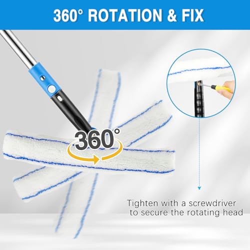 360° Rotating Window Squeegee Cleaner Kit with Extension Pole