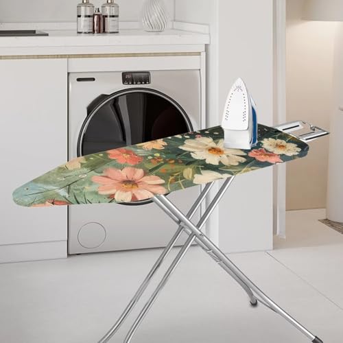 Daisy Prints Ironing Board Padded Cover Dust Covers Stretchable Iron Board Protective Cover Easy to Install Standard Size Padding Decorative Covers for Most Iron Boards Home Decor - color: Daisy