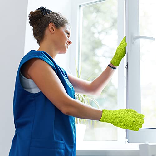 Bencailor 6 Pairs Microfiber Dusting Cleaning Gloves, medium, fresh Color - color: Fresh Color, size: Medium