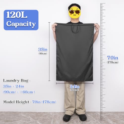 Extra Large Heavy Duty Laundry Bag for Dorm & Family - color: Grey