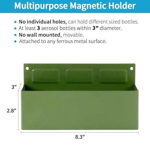 Magnetic Aerosol Spray Can Holder, Magnet Toolbox Bottle Holder, Tool Box Storage Rack for Garage and Home, Craft Workspace, Mechanic Paint Bottle Can Organizer, Green, 3"x8.3" - color: Green