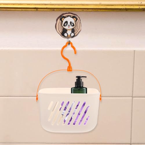 Angoily Small Shower Caddy, Plastic Hanging Basket for Shower with Hook - color: White