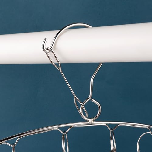1pcs Stainless Steel Clothes Drying Hanger Windproof Rack Clips Sock Laundry Airer Hanger Underwear Holder,6-Clips
