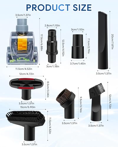 Pet Hair Power Brush Attachment compatible with Shark Navigator - color: 6 brush heads + 2 adapters